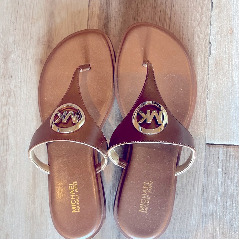 Michael Kors  brown thong sandal